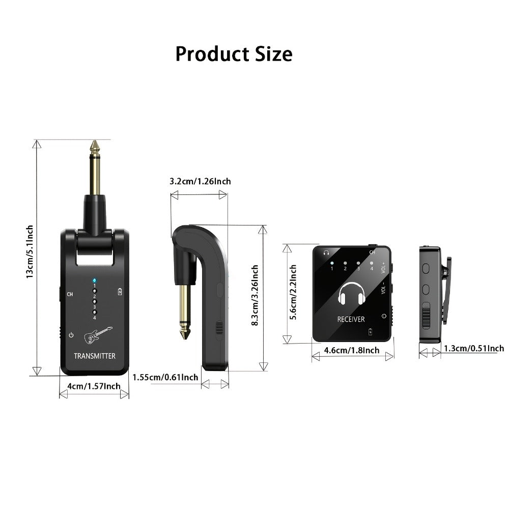 Wireless In-Ear Monitor System, Black, 2.4 GHz Wireless for Personal Monitoring