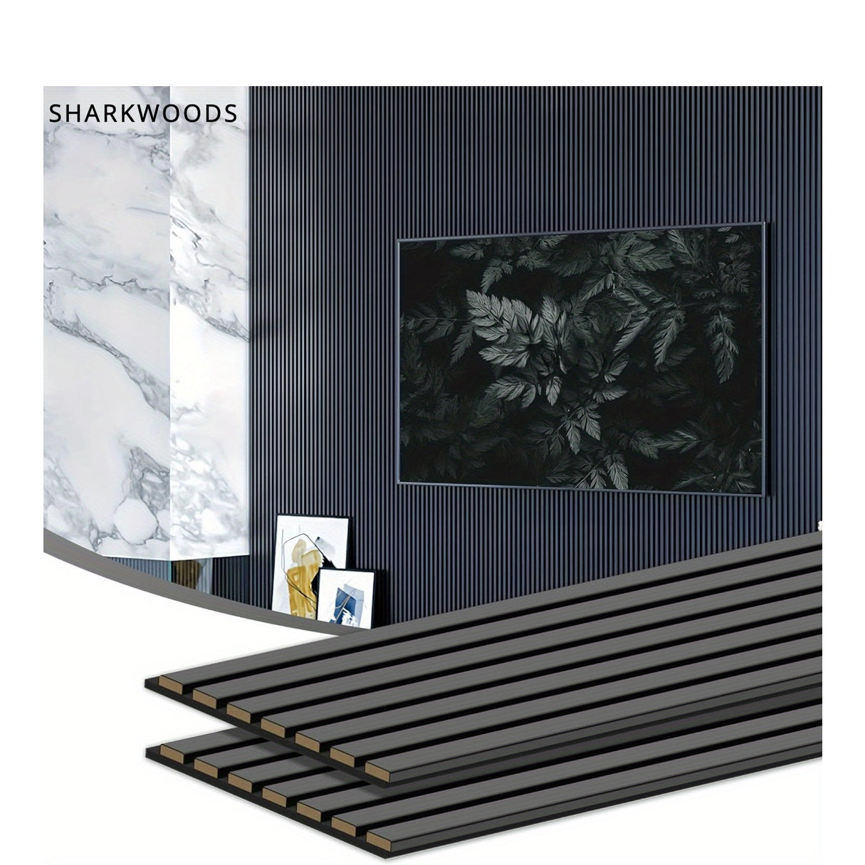[Wall Panels Decor] SUPEASY 2Pack 92.52" X 11" Wall Panels for Interior Wall Decor, Wood Panels for Wall And Ceiling, 3D Wood Slat Wall Panel/Fluted Sound Absorbing Panel