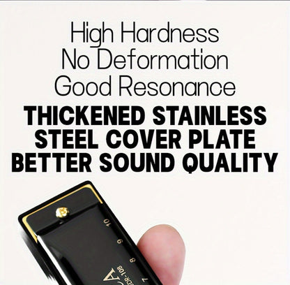 Blues Harmonica, Golden, Professional, Hole, C-Key for Blues Practice