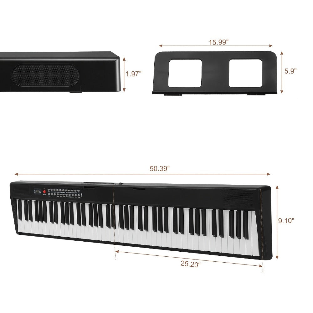 88-Key Foldable Digital Piano with MIDI, Pedal, Headphones and Bag