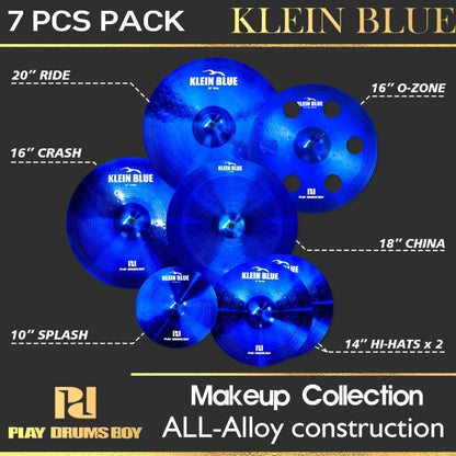 PD Factory Wholesale Premium Alloy Cymbal Set, Blue/Red/Black, 7pcs Cymbal Pack, Holiday Gift