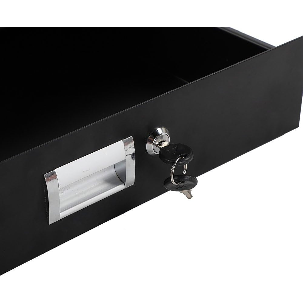 2U Rack Mount Drawer, Locking Storage for 19-Inch AV, Network and DJ Racks