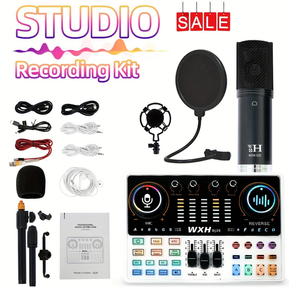 USB Audio Interface, Bluetooth, Wireless, Podcast, Equipment for Recording and Streaming
