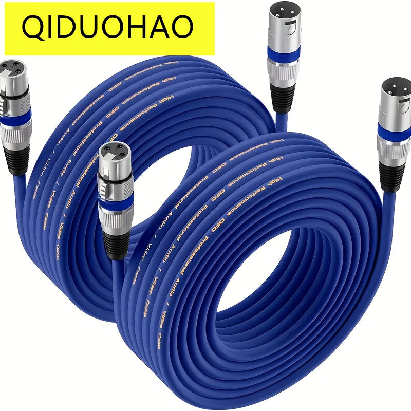 2pcs QIDUOHAO High-Quality XLR Cables in 6-Inch, 10-Inch, 15-Inch, 30-Inch, And 50-Inch Foot Lengths - Premium Balanced DMX Cable with 3-Pin XLR A-C Connector Microphone Cable, Available in Four Colors, Suitable for Graduation Season, Father'S Day