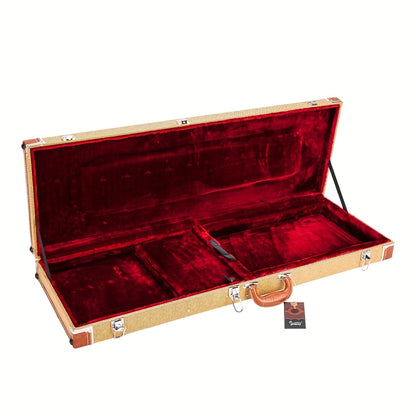 Your Electric Guitar Using a Premium Yellow Flat Square Hard Case, Perfect for GST, GTL 170, SG, And Burning Fire Models, Featuring a Storage Compartment