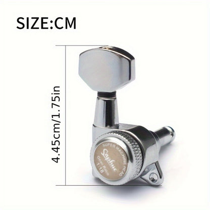 Guitar Tuning Peg Set, Silvery 3 Right, 6pcs, SAPHUE, Locking for Replacing Guitar Tuning