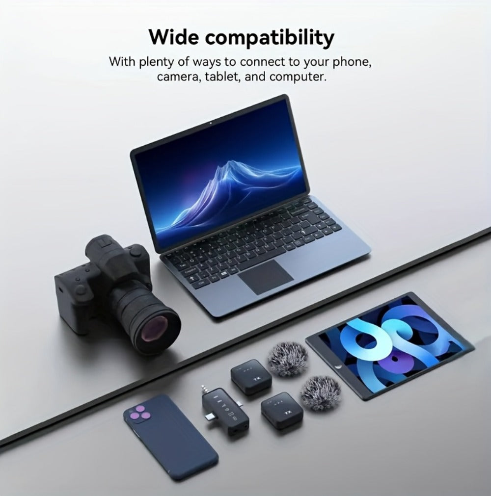 Recording Microphone, Wireless, Portable, Lavalier for Recording and Streaming