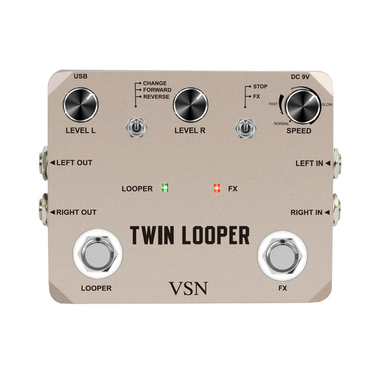 Looper Pedal, Stereo Guitar Loop Pedals, Guitar Effect Pedal Loop Station Multi-function 11 Types Of Play With 10 Minutes Loop Time, 44.1kHz/24Bit Guitar Effects Pedal, Note That The Power Supply Is Not Included.