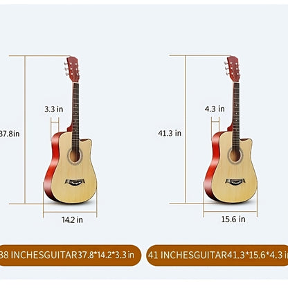 [Christmas Halloween Gift] 38 Inch Acoustic Guitar Starter Kit Lightweight Guitar Durable Guitar/ Stable Tuning With Bag, Picks & Spare Strings, The Ultimate Gift For Birthdays, Holidays, Parties, Christmas & Halloween, Durable Portable, Great For Student