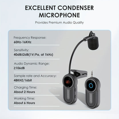UHF Wireless Instruments Microphone, Saxophone Receiver And Transmitter With LED Digital Screen, 160ft Range, 360-degree Rotatable, Plug And Play, Great For Trumpet, Clarinet, Cello, Trombone, Horn
