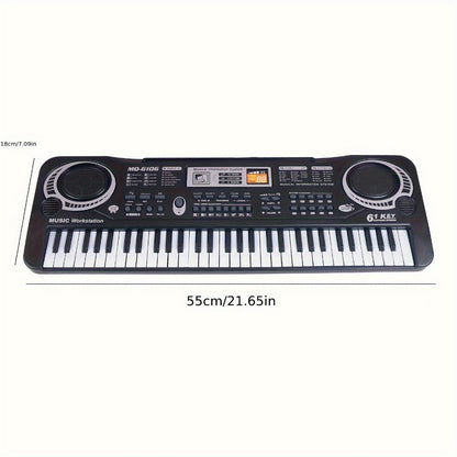 Portable Electronic Keyboard, Full Size, USB, Portable, Key, Microphone, Full for Beginner