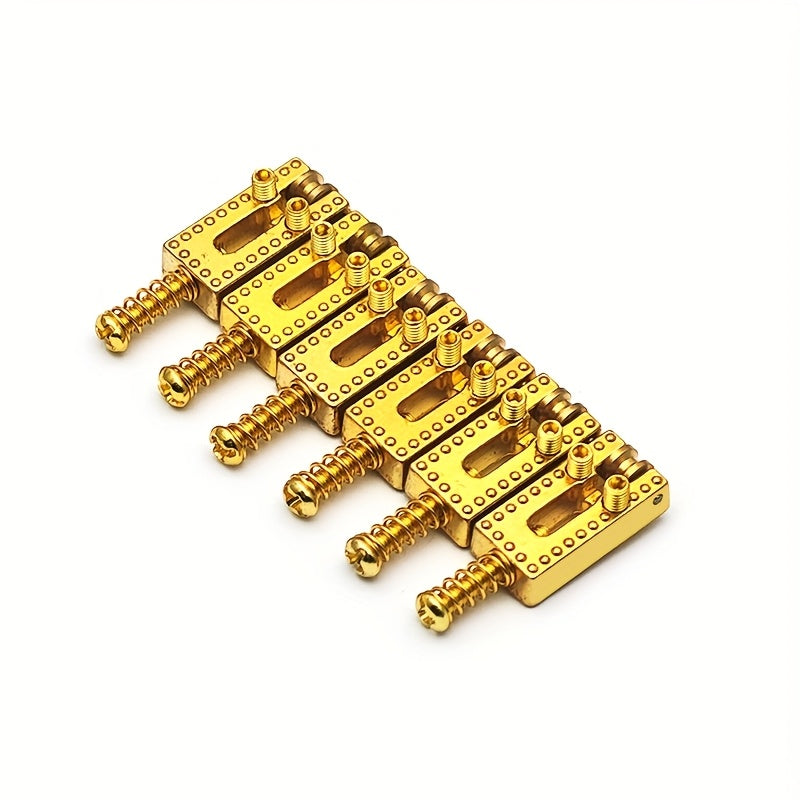 Electric Guitar Roller String Saddle 10. 5X21. 5Mm Single Coil Fixed Bridge String Saddle with a Golden Head