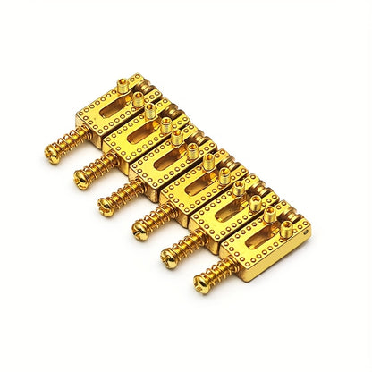 Electric Guitar Roller String Saddle 10. 5X21. 5Mm Single Coil Fixed Bridge String Saddle with a Golden Head