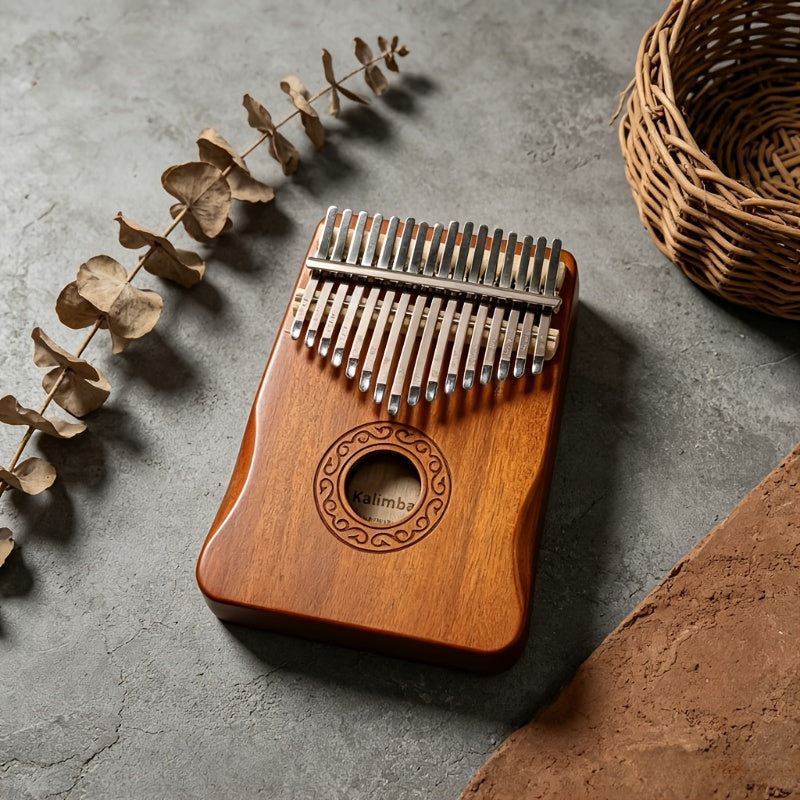Kalimba Thumb Piano, 17 Keys, Built-In Storage Bag, Portable Mbila Thumb Piano, Gift for Adults And Beginners, Wood Color