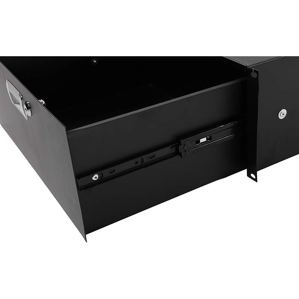2U Rack Mount Drawer, Locking Storage for 19-Inch AV, Network and DJ Racks