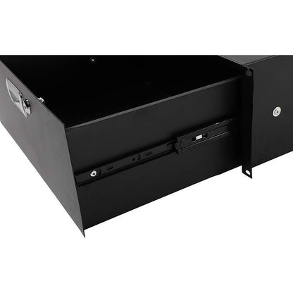 2U Rack Mount Drawer, Locking Storage for 19-Inch AV, Network and DJ Racks