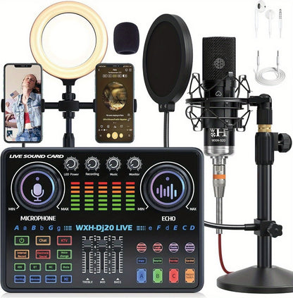USB Audio Interface, Bluetooth, Wireless, Podcast, Equipment for Recording and Streaming