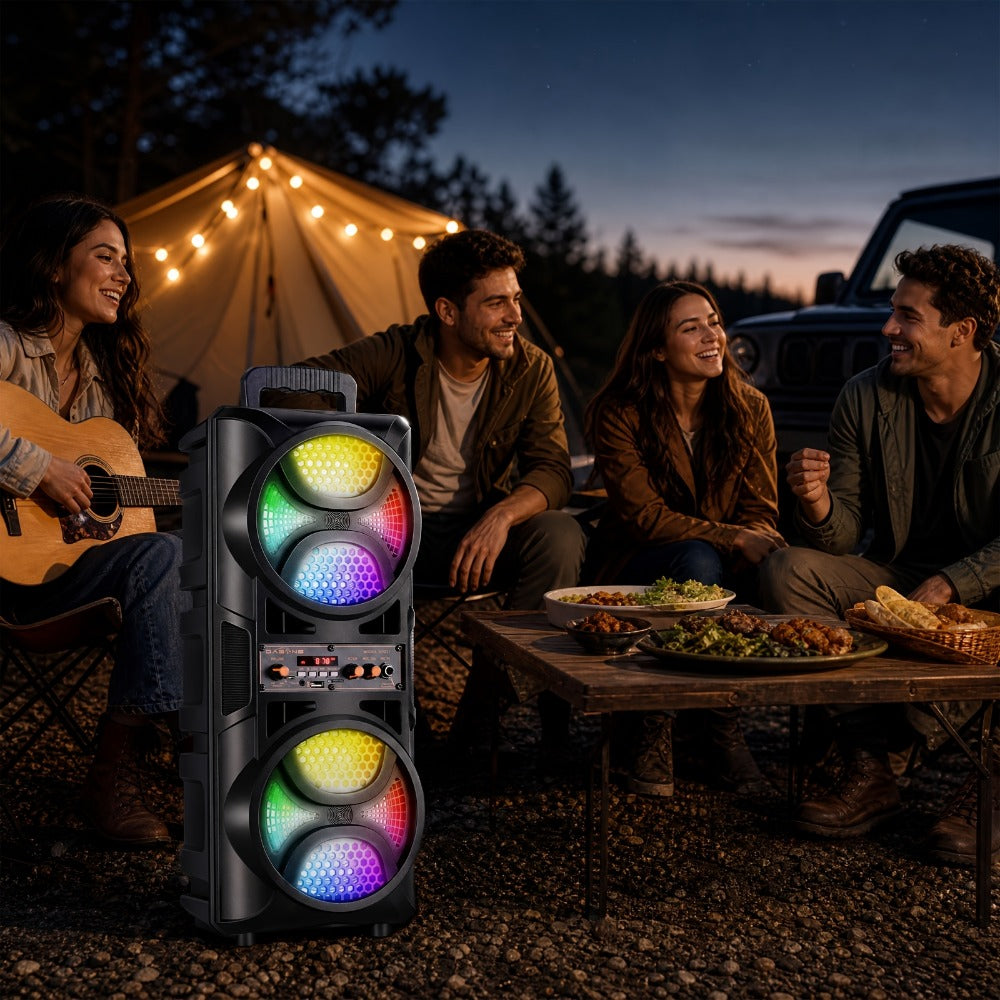 Portable PA Speaker, 10m, RGB, Remote Control, System, Wireless for Parties and Karaoke