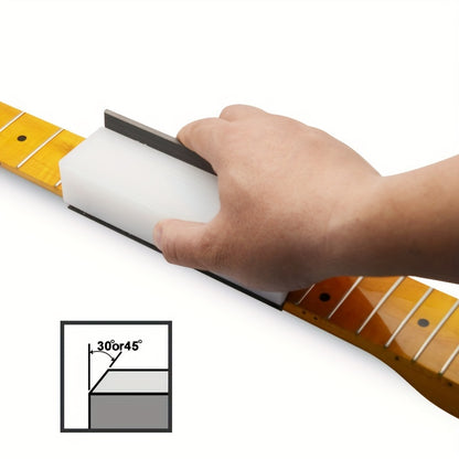 2-in-1 Guitar Fret File Set, Precision Steel Crowning & Beveling Tool, 30° & 45° Angles, for Acrylic Frets, Essential for Luthiers, Guitar & Bass Accessories