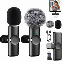 2 pieces microphones + 4 ear caps + dual adapters
