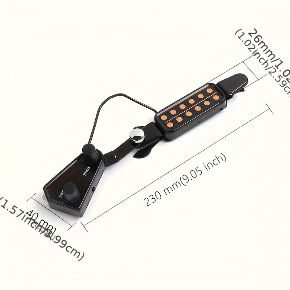 Acoustic Guitar Soundhole Pickup with Volume, Tone and 3-Meter Cable