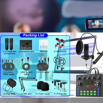 Audio Mixer, Portable, Condenser, Recording, Kit for Live Sound