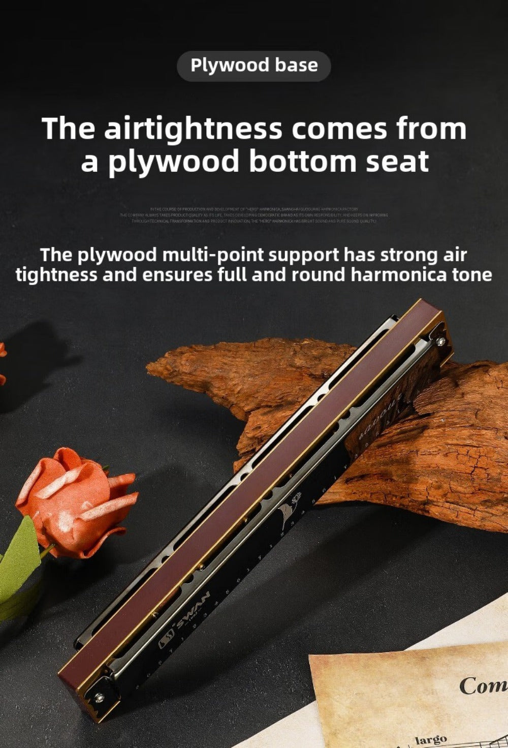 Blues Harmonica, SWAN, 28-Hole, Chromatic for Blues Practice