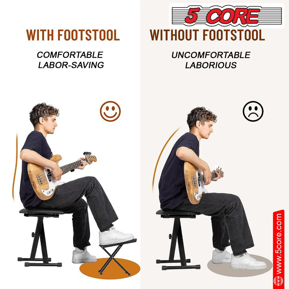 Guitar Footstool, Foldable, Adjustable for Supporting Classical Or Acoustic Guitar Posture