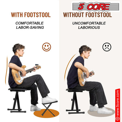 Guitar Footstool, Foldable, Adjustable for Supporting Classical Or Acoustic Guitar Posture