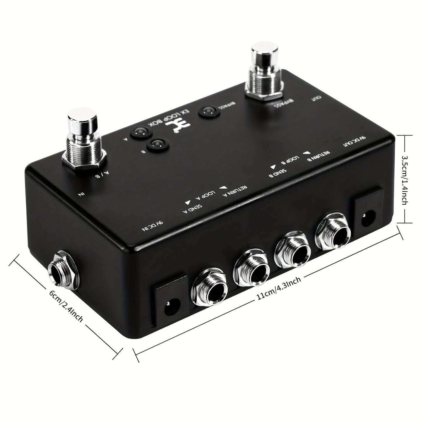 Guitar Effects Loop Switcher Pedal - Passive Channel Switcher Box Switching 2 Loop Channels And Bypassing - For Guitarists -  Suitable for Live Performances & Studio Recording - Great Gift for Musicians