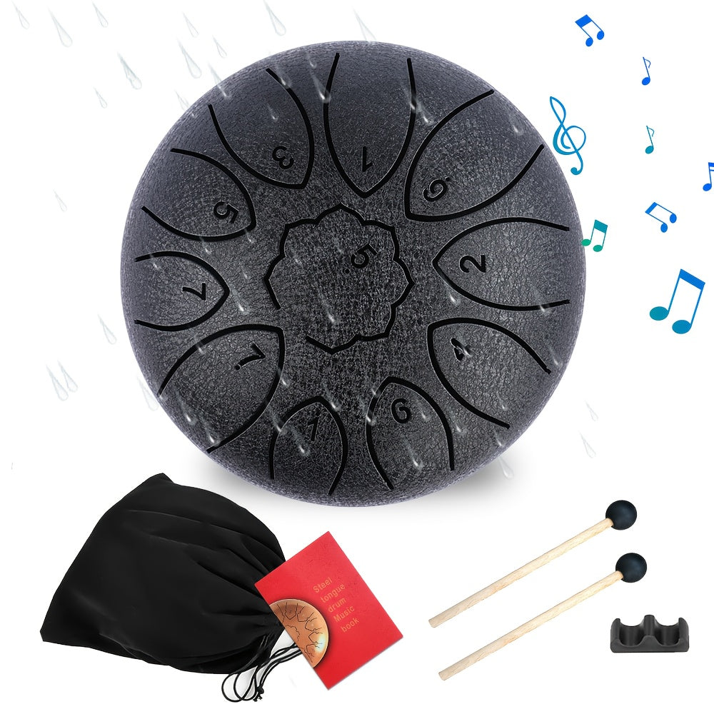 6-inch Steel Tongue Drum, 11-note Hand Drum with Drumsticks And Music Book, Suitable for Meditation And Yoga