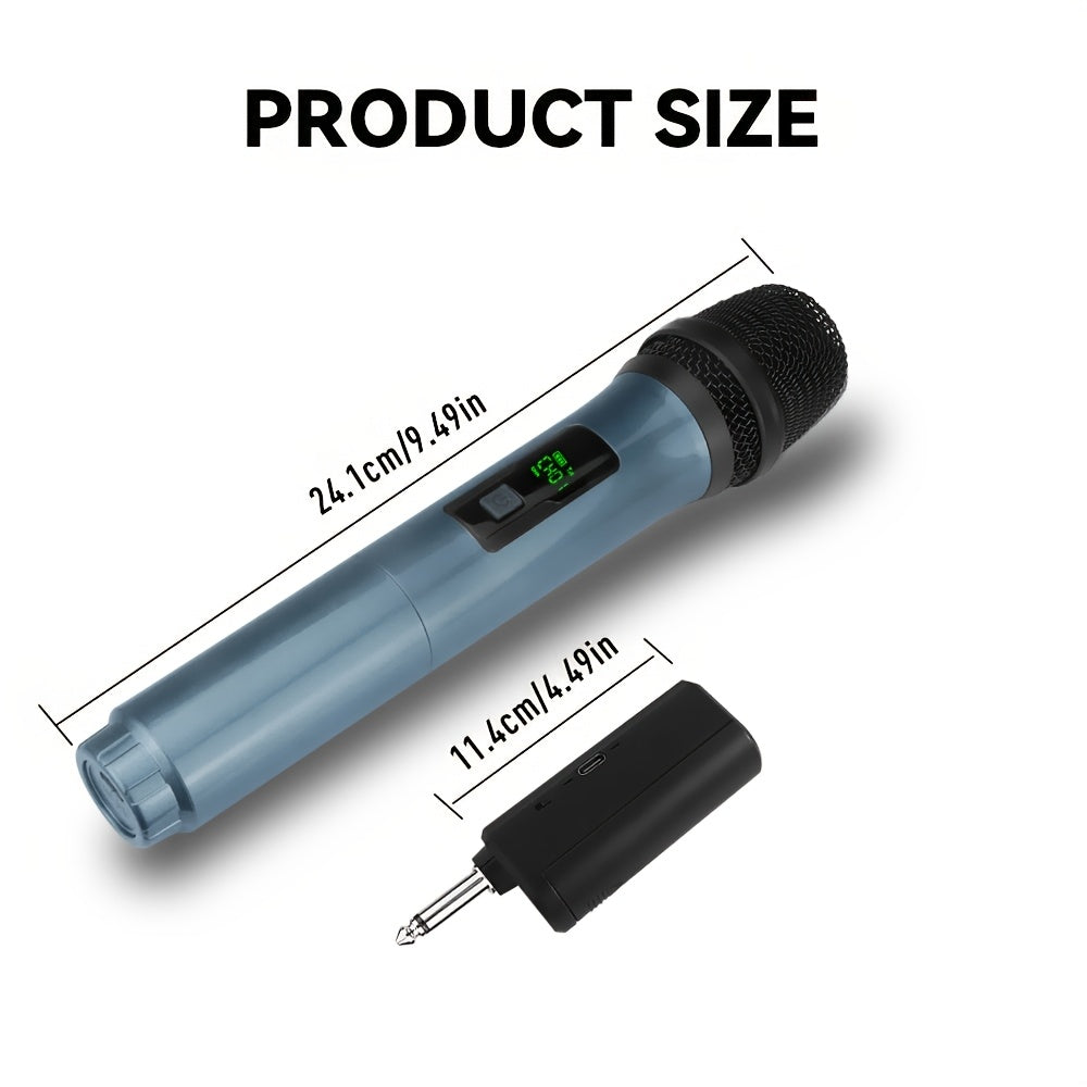 Handheld Cordless 4pcs Mics Built-In Battery, Noise Reduction Volume Control for Church Outdoor Event Crystal Clear Sound