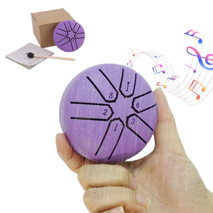 Steel Tongue Drum, 3-Inch 6-Tone Travel Rain Drum for Outdoor Music