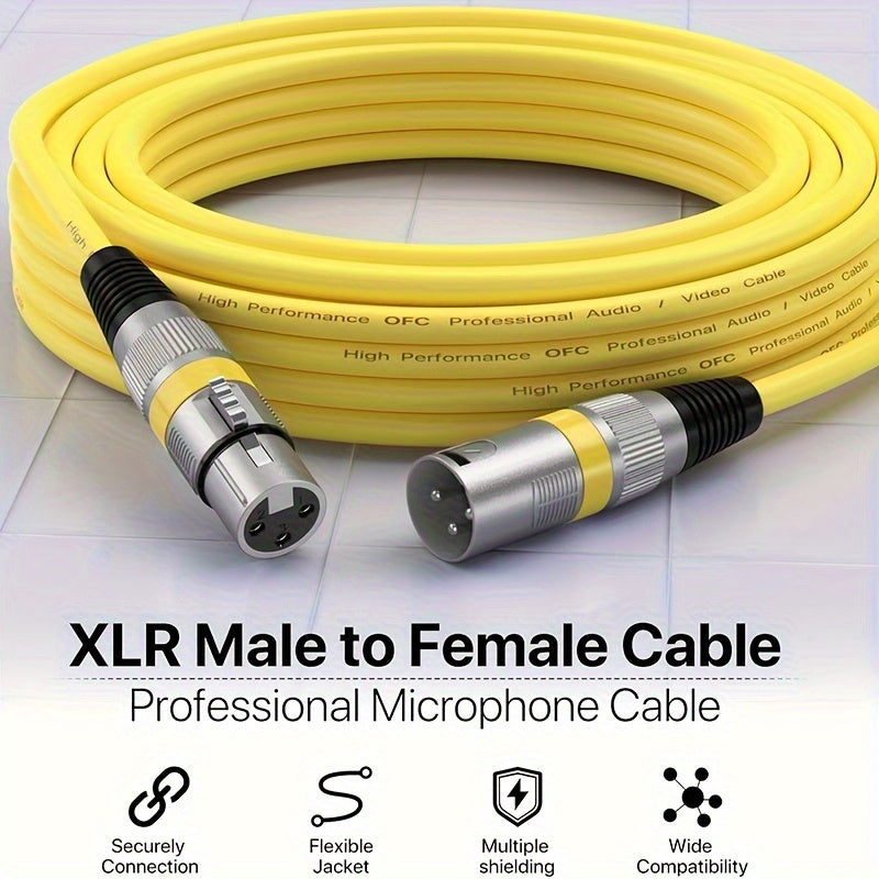 2pcs QIDUOHAO High-Quality XLR Cables in 6-Inch, 10-Inch, 15-Inch, 30-Inch, And 50-Inch Foot Lengths - Premium Balanced DMX Cable with 3-Pin XLR A-C Connector Microphone Cable, Available in Four Colors, Suitable for Graduation Season, Father'S Day