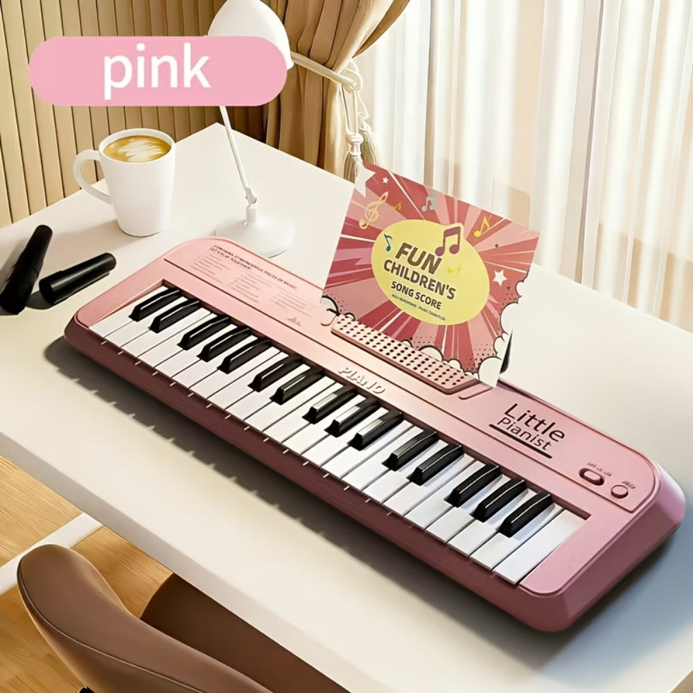 Mini Piano Keyboard, Blue, Portable, 37-key, Children for Basic Music Play And Portable