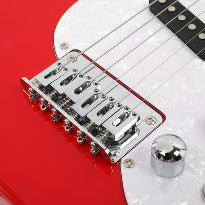30in Maple Fingerboard Mini Electric Guitar Kit with 5W Amplifier Bag String Shoulder Strap Plectrum Cord Wrench Tool Red