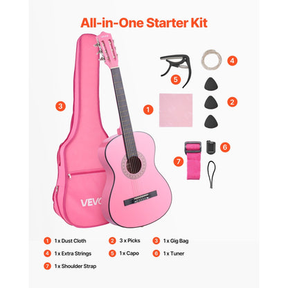 Acoustic Guitar, VEVOR, Classical, Beginner for Lessons and Practice
