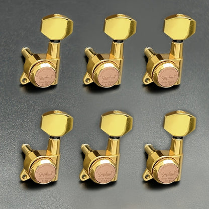 Guitar Tuning Peg Set, Silvery 3 Right, 6pcs, SAPHUE, Locking for Replacing Guitar Tuning