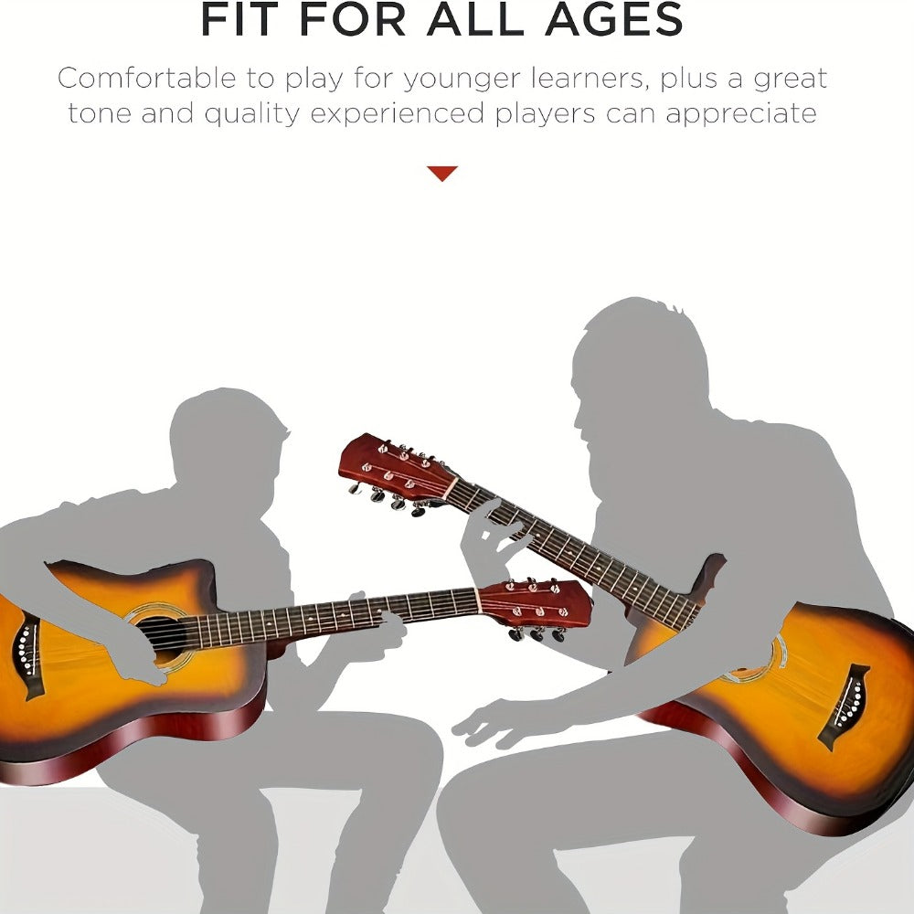 Acoustic Guitar, Full Size, 38-Inch, Basswood, Beginners for Lessons and Practice