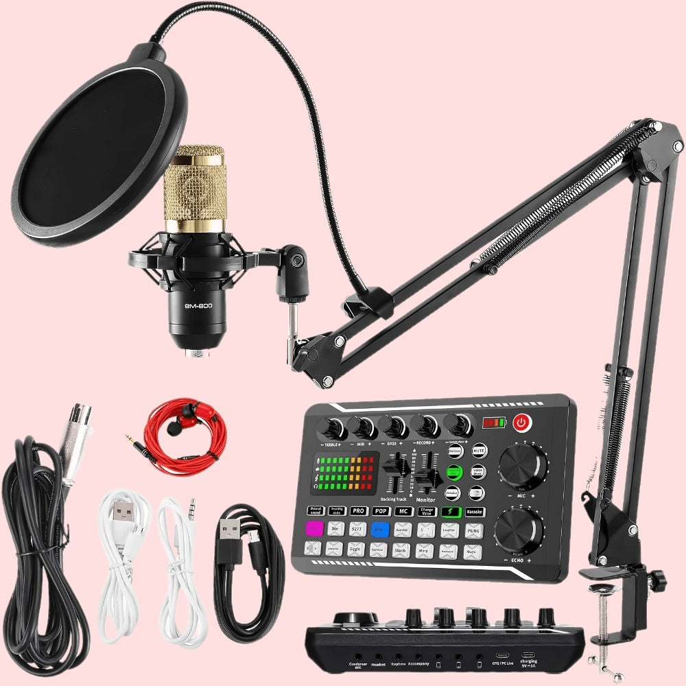 Audio Mixer, Portable, Condenser, Recording, Kit for Live Sound