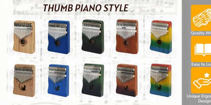 10 Types Kalimba Thumb Piano 17 Keys, Portable Mbira Finger Piano Gifts for His And Hers Beginners, with Gift Box, Tune Hammer, Songbook - Musical Instruments Gift