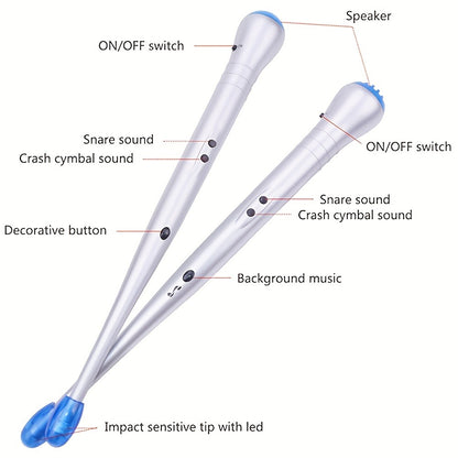 Drum Stick Set, Portable, 36V, Leisure, entertainment, party for Practice and Performance