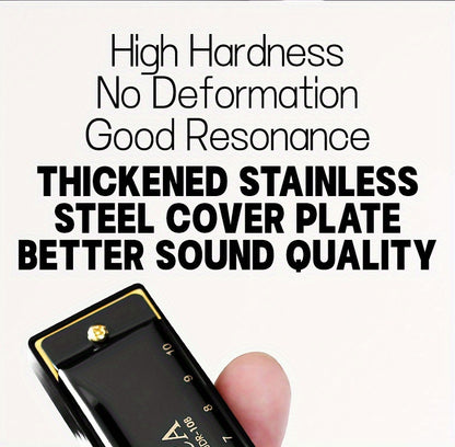Professional Blues Harmonica 10 Hole C-Key Blues Harmonica, Comes with Hard Box, Suitable As a Gift for Beginners, Students, Adults, And Professionals, Comes with a Sanrio Sticker