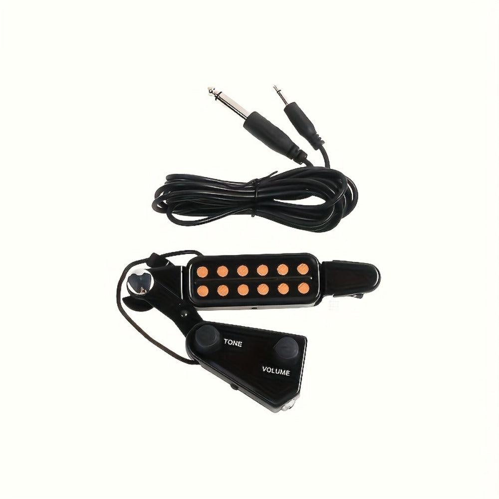 Acoustic Guitar Soundhole Pickup with Volume, Tone and 3-Meter Cable