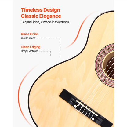 Acoustic Guitar, VEVOR, Classical, Beginner for Lessons and Practice