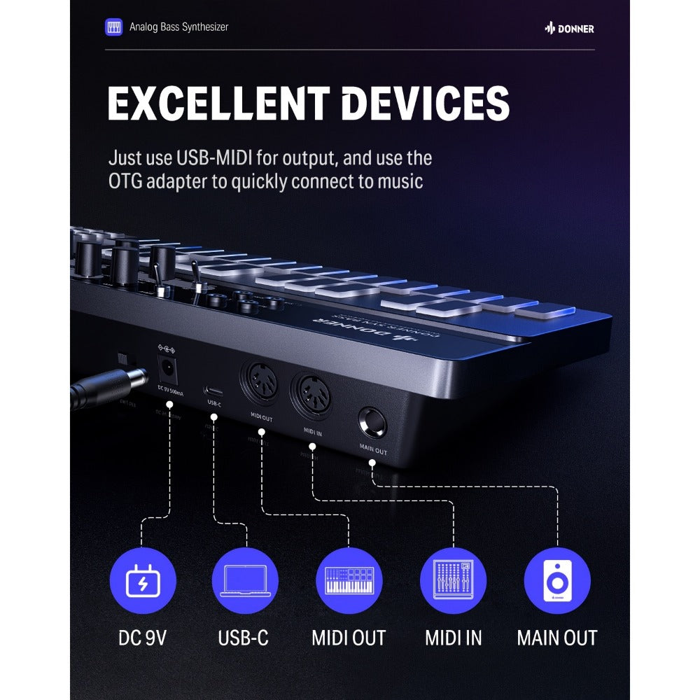 MIDI Pad Controller, Donner, Sequencer, Bass for Music Production