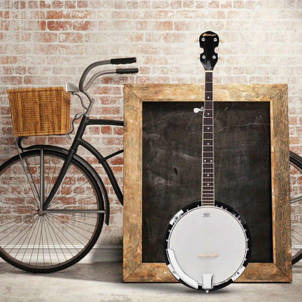 5-String Closed-Back Banjo, 24-Bracket Beginner Instrument with Case