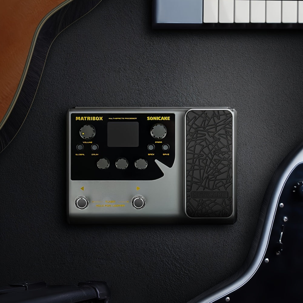 SONICAKE Matribox Guitar Bass Amp Modeler IR Cabinet Simulator Multi-Effects Processor W/ Expression Pedal, Stereo OTG USB Audio Interface, FX Pedal for Recording Live Play with 1pc Typc C Cable