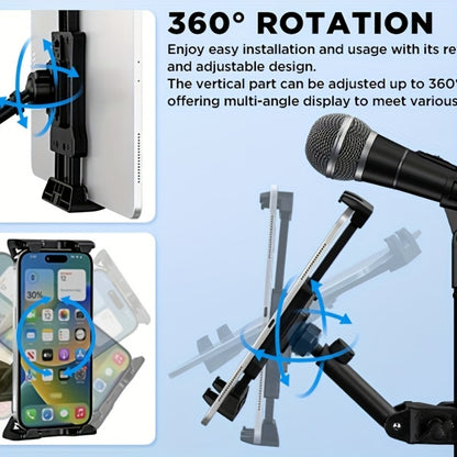 Microphone Stand Tablet Holder for 4.7 to 13.5-Inch Phones and Tablets