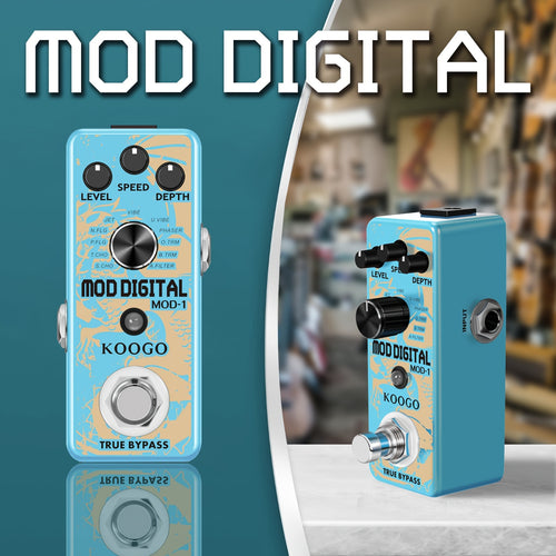 Mini Modulation Pedal 11 Modulation Modes with Chorus Flanger Tremolo Phaser Vibrato Rotary Liquid Autowah Stutter Ring Low Bit, Multi Digital Guitar Pedals, Note That The Power Supply Is Not Included.